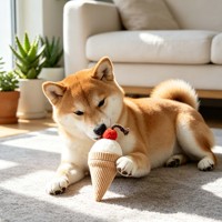 Jouet en peluche interactif personnalisé en forme de crème glacée pour animaux de compagnie, doux, pour chien et chat, à mâcher et câliner