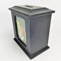 Bois noir 3d personnalisé de haute qualité, vente en gros 4x3, caisse de pièces de monnaie argent, cadre photo