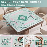 Tapis de Mahjong américain Green Learning avec sac de transport, antidérapant, anti-bruit, pour table, jeux de société, jeux de tuiles