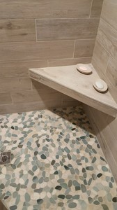 Piastrelle a Mosaico in Ciottoli Verde <span class=keywords><strong>Mare</strong></span> e Bianchi, <span class=keywords><strong>Pietra</strong></span> per Pavimentazione, Piastrelle per Bagno, Ciottoli Lucidati, Pietre Naturali - Product Image 3
