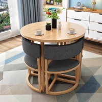 Ensemble table et chaises de restaurant moderne, compact, durable et écologique, best-seller (1 table, 4 chaises) pour restaurants, balcons et salons de thé