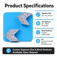 Outils de meulage de béton en diamant PanGu HU-2AR10 OEM Double Arrow Redi-lock, stables et fiables, avec segments de 10 mm