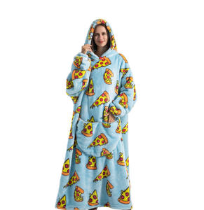 Vente en gros de sweatshirt à capuche en polyester avec impression personnalisée pour pizza, couverture à capuche portable pour canapé <span class=keywords><strong>adulte</strong></span>, hiver - Product Image 3