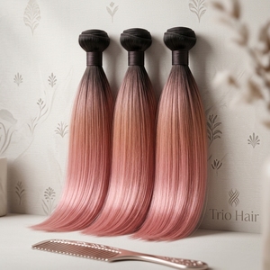 Paquetes de Cabello Remy Brasileño Virgen 12A, Doble Trama a Máquina, 100g, Todos los Colores, Venta al por Mayor, Rojo Rosa, Liso Sedoso - Product Image 4