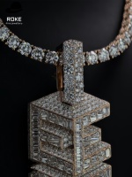 Pendentif personnalisé certifié IGI en or 9K-18K/or rose, diamant de laboratoire VVS entièrement glacé, collier hip-hop - Testeur de diamant inclus