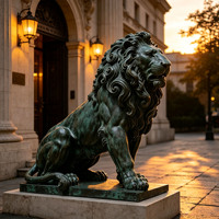 Statue de lion en bronze antique, grande sculpture de jardin, réplique d'art classique moulée à la main, décoration extérieure pour villa, cour, hôtel