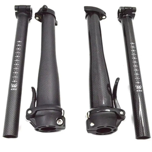 <span class=keywords><strong>Tige</strong></span> d'extension réglable en fibre de carbone pleine pour vélo pliant, avec tube de fixation rapide pour guidon 25,4 mm - Product Image 1