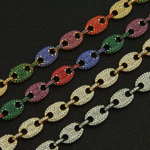 Collar de Cadena para Hombre con Colgante de Nariz de Cerdo, con Incrustaciones de Granos de Café y Diamantes de Colores, Estilo Hipster Tanjing - Product Image 4