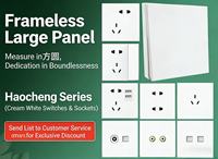 Panel Táctil Empotrable Estándar de 86 mm, Interruptor Universal Impermeable, 10A, Color Crema, Puertos de Carga USB Dobles, Venta al Por Mayor