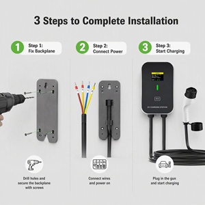 Borne de recharge murale NACS pour véhicules électriques 7kW 32A avec câble de 5m, WiFi et 4G – Station de charge intelligente AC pour l'Amérique du Nord (Usage domestique) - Product Image 4