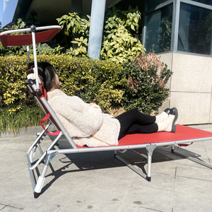 Chaise longue pliante en aluminium réglable, résistante à la rouille, légère et compacte, pour piscine, <span class=keywords><strong>plage</strong></span>, jardin, personnalisable - Product Image 6