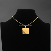 Pendentif Collier Gravable en Acier Inoxydable Style Arabe pour Hommes, Breloque Militaire Personnalisable, Bijoux de Mode Moyen-Orient