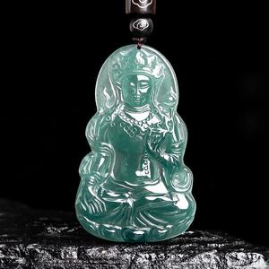 Pendentif en jade naturel bleu eau, déesse de la miséricorde Tara, jade pour hommes et femmes, vente en gros GY19 - Product Image 2