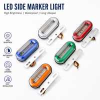 ENSAITE DH-068 Nouvelles Feux Latéraux d'Urgence LED Étanche 12V-24V de Haute Qualité en ABS+LED, Double Couleur Blanc/Jaune pour Camion