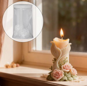 Nuevo Molde de Silicona Cilíndrico para Velas con Diseño Floral Romántico, Molde de Silicona Decorativo para Velas de Yeso con <span class=keywords><strong>Cola</strong></span> de Flor DIY - Product Image 1