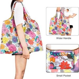 Bolsas de Compras Plegables Reutilizables de RPET al por Mayor de Fábrica, Impresión de Logotipo Personalizado en Nailon y Poliéster para Compras - Product Image 3