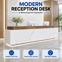 Bureau de réception en bois moderne, luxueux, écologique et durable, style nordique, pour entreprise ou hôtel