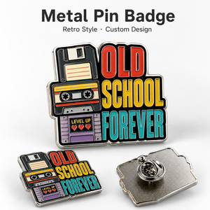 CNAWO Pin's en émail personnalisé style rétro tech, badge métallique vintage, <span class=keywords><strong>disquette</strong></span>, cassette, nostalgie, remise de diplôme, nouvel an chinois, bijoux - Product Image 1
