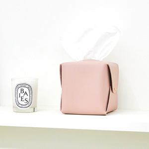 Korean style minimalist PU leather tissue box, home living room dining <b>table</b> tissue box storage bag, candy-colored tissue - Product Image 2