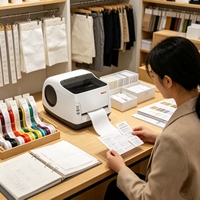 Imprimante numérique à transfert thermique N-mark, étiquettes d'entretien, imprimante de rubans textiles, étiquettes de vêtements, étiquettes de taille pour vêtements