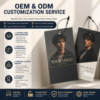 Étiquettes volantes personnalisées pour vêtements de modèle masculin avec logo en feuille d'or et cordon de scellage, pour streetwear homme
