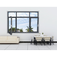 Fenêtre à battant horizontal en aluminium isolé à double vitrage insonorisé GELLJA Foshan, trempé/à faible émissivité, avec écran pliant
