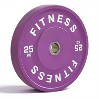 EIGFOH Plaques de poids en caoutchouc pur Macaron pour salle de sport, haute densité, entraînement de force, usage commercial, unisexe, logo personnalisé