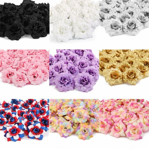 Cabeza de Rosa Artificial de Pétalos Nítidos, Flor Falsa de Tela de Seda, Caja de Regalo DIY, Rosa para Decoración de Paredes, Accesorios para Escenas de Boda - Product Image 2
