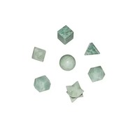 Ensemble de géométrie en pierre d'aventurine verte Ensemble de géométrie en cristal Solides platoniques Ensemble de géométrie en cristal de pierre naturelle sacrée Guérison
