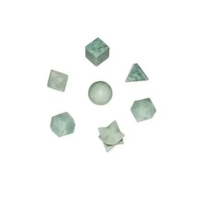 Ensemble de géométrie en pierre d'aventurine verte Ensemble de géométrie en cristal Solides platoniques Ensemble de géométrie en cristal de pierre naturelle sacrée Guérison - Product Image 2