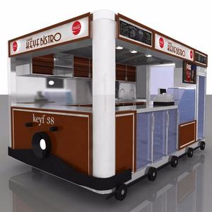 3*2 Fast-Food-Sandwich-Stand im Freien gebratenes Street Food-Schaufenster design - Product Image 3