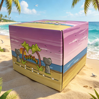 Boîte personnalisée avec logo, thème plage, boîte cadeau recyclable, emballage en carton ondulé, boîte d'expédition pour e-commerce, boîte pour bonbons et en-cas
