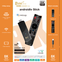 TV98 ATV X9 TV Stick Dual WIFI USB Smart Fire TV Stick BT Voice Remote Android 14 TV Box 8K Stick