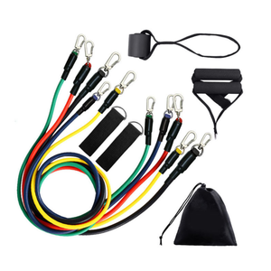 Set de 11 Cuerdas Elásticas de Látex para Principiantes con Gancho de Mosquetón y Ojales, Equipo de Entrenamiento de Resistencia Progresiva OEM - Product Image 4