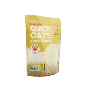 Wiederverschließbare tiefdruck feuchtigkeitsfeste Lebensmittelverpackung aus Aluminiumfolie Reißverschluss-Yogurt-Haferflocken-Snackbeutel