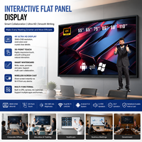 Tableau de collaboration intelligent interactif 75 pouces 4K avec écran tactile, caméra 48MP et tableau blanc numérique à 20 points tactiles pour salles de réunion