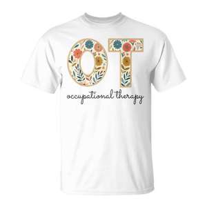 T-shirt de thérapie ocupatoire à manches courtes et col rond unisexe pour adulte, impression numérique - Product Image 1