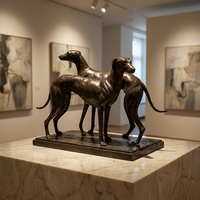 Statue de chien de chasse en bronze sur mesure - Moulage à la cire perdue sur mesure avec patine antique appliquée à la main, sculpture en bronze