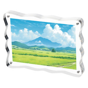 Bingkai Foto Akrilik Magnetik Transparan Modern yang Dapat Disesuaikan, Tepi Bergelombang, Portabel, Berdiri Sendiri, Sudah Terakit - Product Image 5