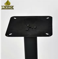 Base de table de bistrot, de salle à manger ou de négociation en fonte, style rétro, motif chrysanthème rond cannelé, finition effet sable noir par peinture en poudre