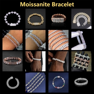 Bracelet cubain de luxe 18 mm serti de moissanite VVS, style hip-hop, pour hommes et femmes, en argent sterling 925, bracelet à maillons cubains scintillant - Product Image 6