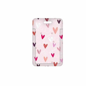 Porta tarjetas rígido con cubierta deslizante tipo pajarita, placa de identificación de plástico ABS en forma de corazón, credencial de empleado, permiso de trabajo, protección UV de doble cara - Product Image 5