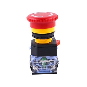 Factory Direct LAY38-11ZS Mushroom Head <strong>Emergency</strong> Stop <strong>Button</strong> Switch IP65 Plastic Electronic Structure 1NO1NC Combination 10A - Product Image 1