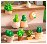 Lot miniature mixte dessin animé micro plantes de cactus artificielles résine figurines de jardin statue avec ornement de paysage de désert succulent