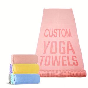 Toalla de Yoga Antideslizante de Microfibra con Patrón de Logotipo Personalizado, con Puntos de Agarre, Absorbente de Sudor para Yoga Caliente, Pilates, Fitness - Product Image 1