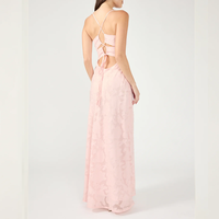 Robe longue à lacets au dos pour femmes, rose clair, grande taille, robes décontractées, usine de vêtements sur mesure pour femmes