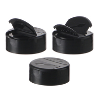 Couvercles à vis noirs brillants vides de 38 mm pour cosmétiques, avec système de fermeture à clapet