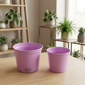 Juego de macetas con recubrimiento de polvo de hierro, 2 piezas - Product Image 1