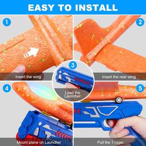 EPT çocuklar açık oyuncaklar 3 paket 13.2 ''LED köpük planör mancınık uçak lansmanı başlatıcısı oyuncaklar ile 2 uçuş modları - Product Image 5