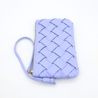 Pochette cosmétique de luxe personnalisée en PU tissé, mini-sac portable